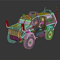 Armored Tactical Military Vehicle With Reinforced Armor Off Road Tires And Roof Equipment