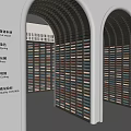 Arched Doorway Interior Design With Colorful Bookshelf Walls And Height Scale Markers