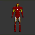 Detailed Red And Gold Iron Man Armor Standing Pose With Chest Reactor