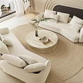 Modern sofa coffee table combination 3d model