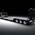 Heavy Duty Flatbed Trailer Functional Vehicle In Studio Lighting