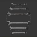 Professional Hardware Tools Set Of Metal Wrenches In Different Sizes For Repair