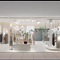 QINGMEI Clothing Store Modern Interior With Mannequins Clothes Display And Lighting