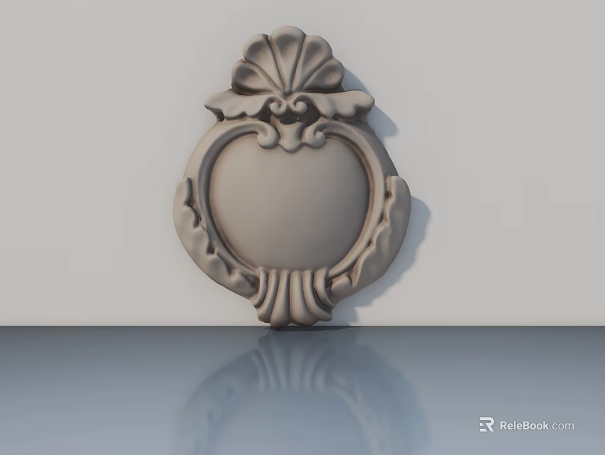 Hinged Door With Ornate Decorative Panel And Intricate Carvings Design 3d model 