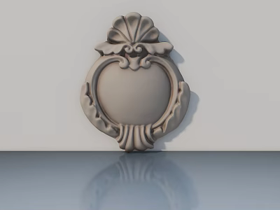 Hinged Door With Ornate Decorative Panel And Intricate Carvings Design 3d model