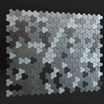 Modern Wall Surface With Gray White Black Hexagon Mosaic Tiles Pattern Design 3d model