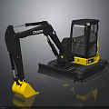John Deere Black Yellow Excavator With Tracks And Front Bucket Construction Model
