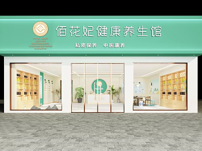 Beauty Hair Salon Skincare Services Traditional Chinese Therapy Modern Storefront Design 3d model