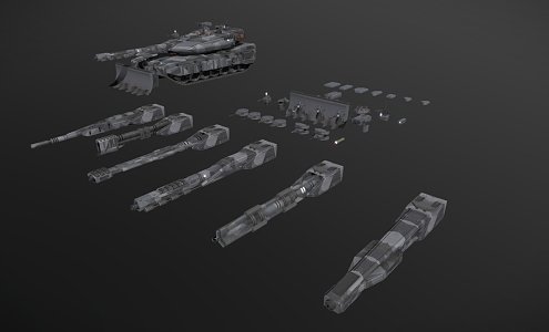 Sci-Fi Tank Pack 3d model