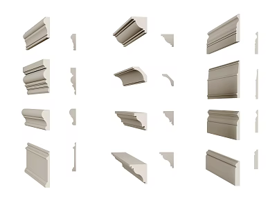 Different Styles of Decorative Gypsum Cornices for Interior Decoration 3d model