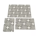 Square Carpet With Modern Abstract Curved Geometric Patterns In Beige Background Design 3d model