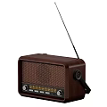Vintage Wooden Radio With Antenna Knobs And Tuning Dial Design