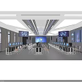 School Modern Computer Lab Featuring Rows Of Computers And Interactive Screens 3d model