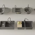 Various Modern Kitchen Faucets With Different Sink Designs And Fruit In Sink