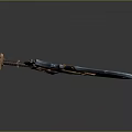 Fantasy Decorative Sword With Blue Red Gold Accents And Intricate Design