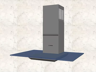 Sleek Gray Elica Kitchen Range Hood With Modern Design And Blue Base 3d model