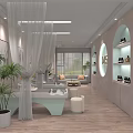 Modern Beauty Hair Salon Interior With Stylish Mirrors Chairs And Light Decor