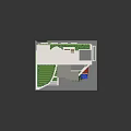 Cartoon Building Model With Modern Design Green Plants Curved Balconies And Colorful Accents