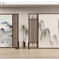 new chinese style screen 3d model