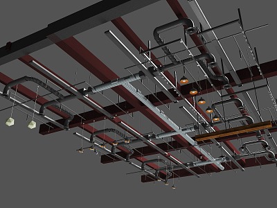 Industrial Air Duct Ceiling Industrial LOFT Ceiling Duct Ceiling Duct Air Conditioning Duct 3d model