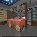 Modern Specialty Store Interior With Organized Shelves And Displayed Products Counter