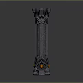 Detailed Automotive Part Featuring Cylindrical Shape Textured Design And Red Light Accents