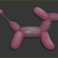 Cute Pink Shiny Balloon Dog Decorative Toy For Home Daily Life Supplies
