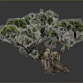 Artistic Bonsai Tree With Green Foliage Twisted Trunk And Detailed Branches