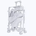 Transparent Suitcase with Red and White Sneakers Inside and Wheels Retractable Handle