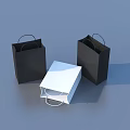 Three Black And White Paper Shopping Bags For Daily Life Essentials