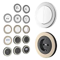 Collection Of Round Electrical Outlets And Switches In Varied Styles