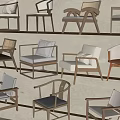 Various Stylish Leisure Chairs With Wooden Frames And Upholstered Seats
