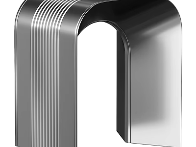 Modern Metal Side Table With Sleek Curved Design And Smooth Surface 3d model