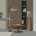 Modern floor lamp table lamp combination fishing lamp floor lamp table lamp decorative lamp venetian blinds carpet books ornaments 3d model