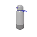 Portable Gray Water Bottle With Blue Lid And Handle For Daily Use