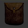 Vintage Brown Leather Pouch With Metal Clasp For Daily Small Items Storage