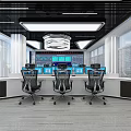 modern command center 3d model