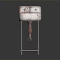 Vintage Rusted Sink With Metal Stand And Retro Design Features