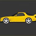 Yellow Sports Car With Sleek Design Black Windows Silver Wheels And Rear Spoiler
