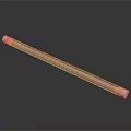 White Long Cylindrical Rod With Smooth Surface And End Caps On Dark Background 3d model