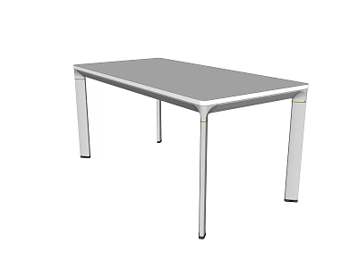 Modern Minimalist Table Design With Gray Top And White Sleek Legs 3d model