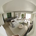 Modern Living Dining Room Interior Design With Sofa Coffee Table Green Wall And Chandelier