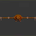 Orange Robot Game and Movie Character with Yellow Eyes Antenna Head and Outstretched Arms