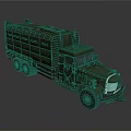 Vintage Military Green Truck Model with Covered Cargo Bed and Classic Design