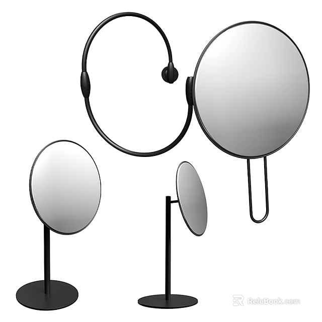 Modern Mirrors with Various Designs Including Standing and Hanging Styles 3d model 