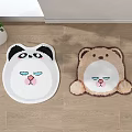 Cute Panda and Bear Shaped Carpets with Cartoon Faces for Home Wooden Floor Decor