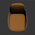 Modern Orange Chair With White Frame And Sleek Metal Base Design