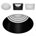 Contemporary Black and White Ceiling Lights with Round Square Shapes and Layered Grid Design