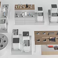Modern Digital Booth Display Table Electronic Products Booth 3d model
