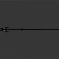 Detailed Black Spear With Three Pronged Head On Dark Background Under Focused Light
